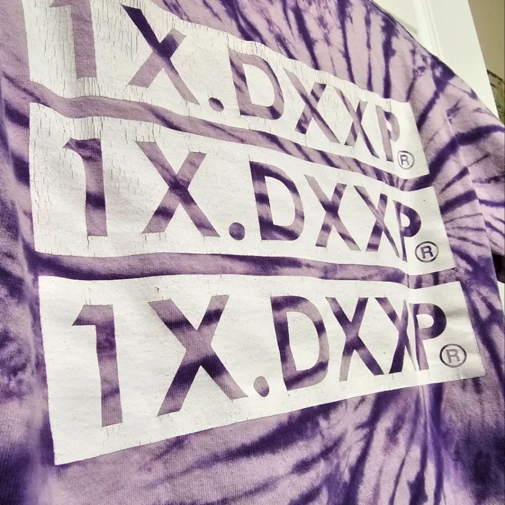 ✨️3/$20 Tees✨️ 10.Deep Purple Swirl Tie-Dye Logo Tee Men's Size Small - No Tag - Picture 7 of 7